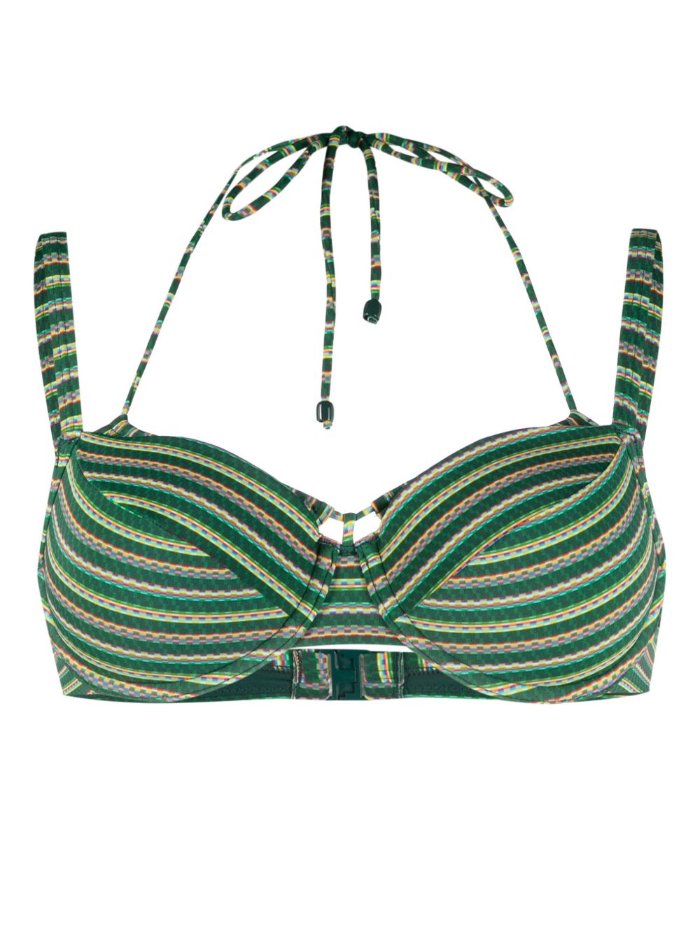 Marlies Dekkers Holi Vintage 条纹比基尼上装 - 绿色