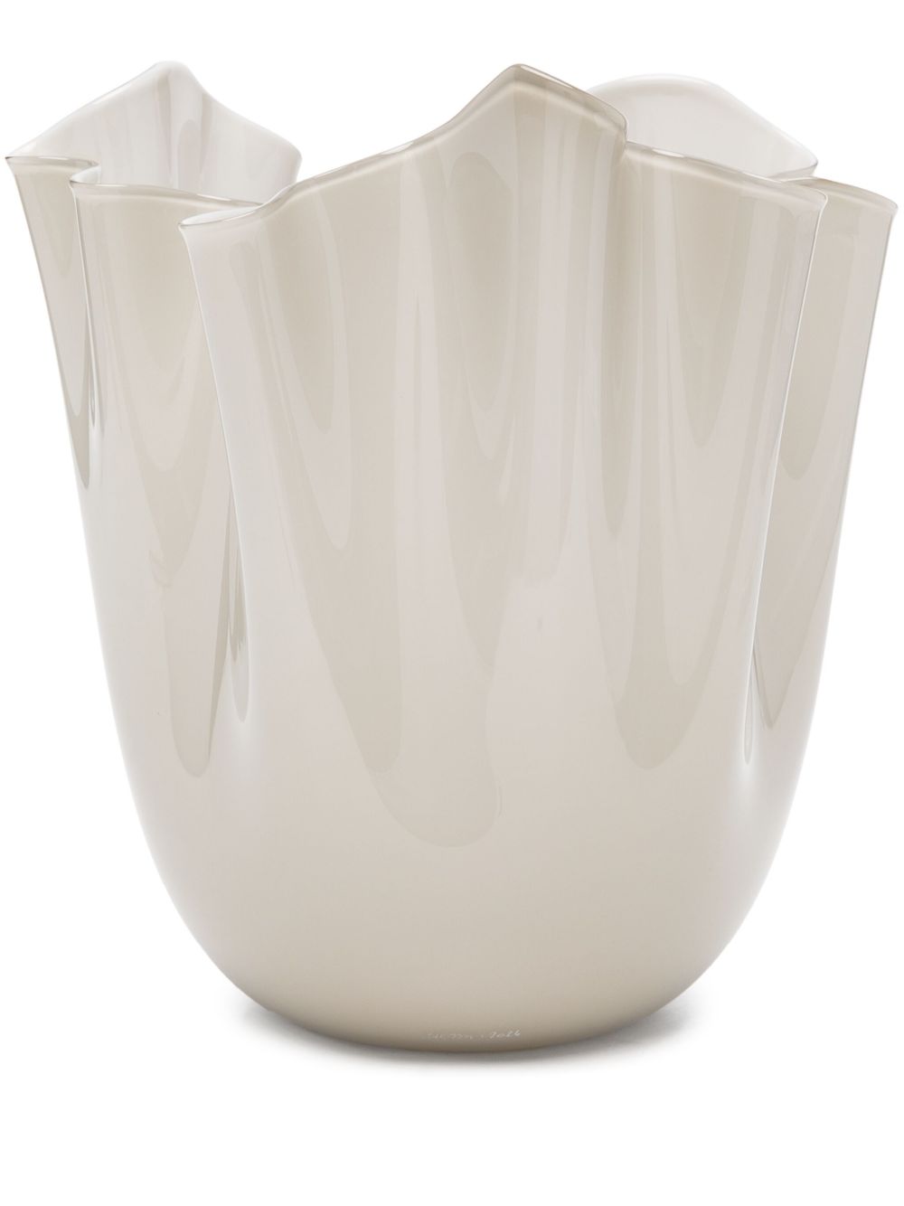 Venini Fazzoletto Murano 玻璃花瓶（23厘米 x 22厘米） - 中性色