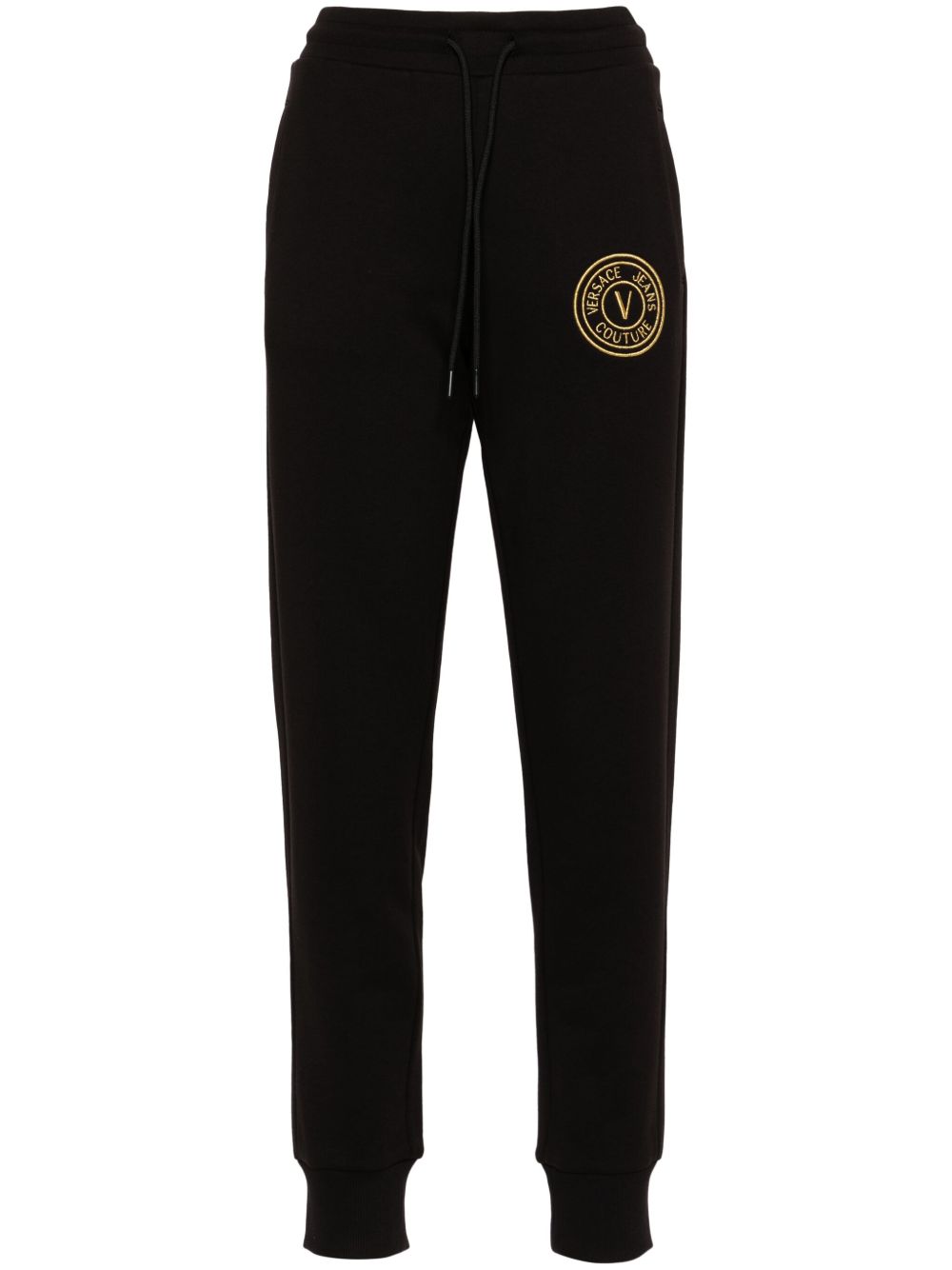 Versace Jeans Couture logo刺绣运动裤 - 黑色