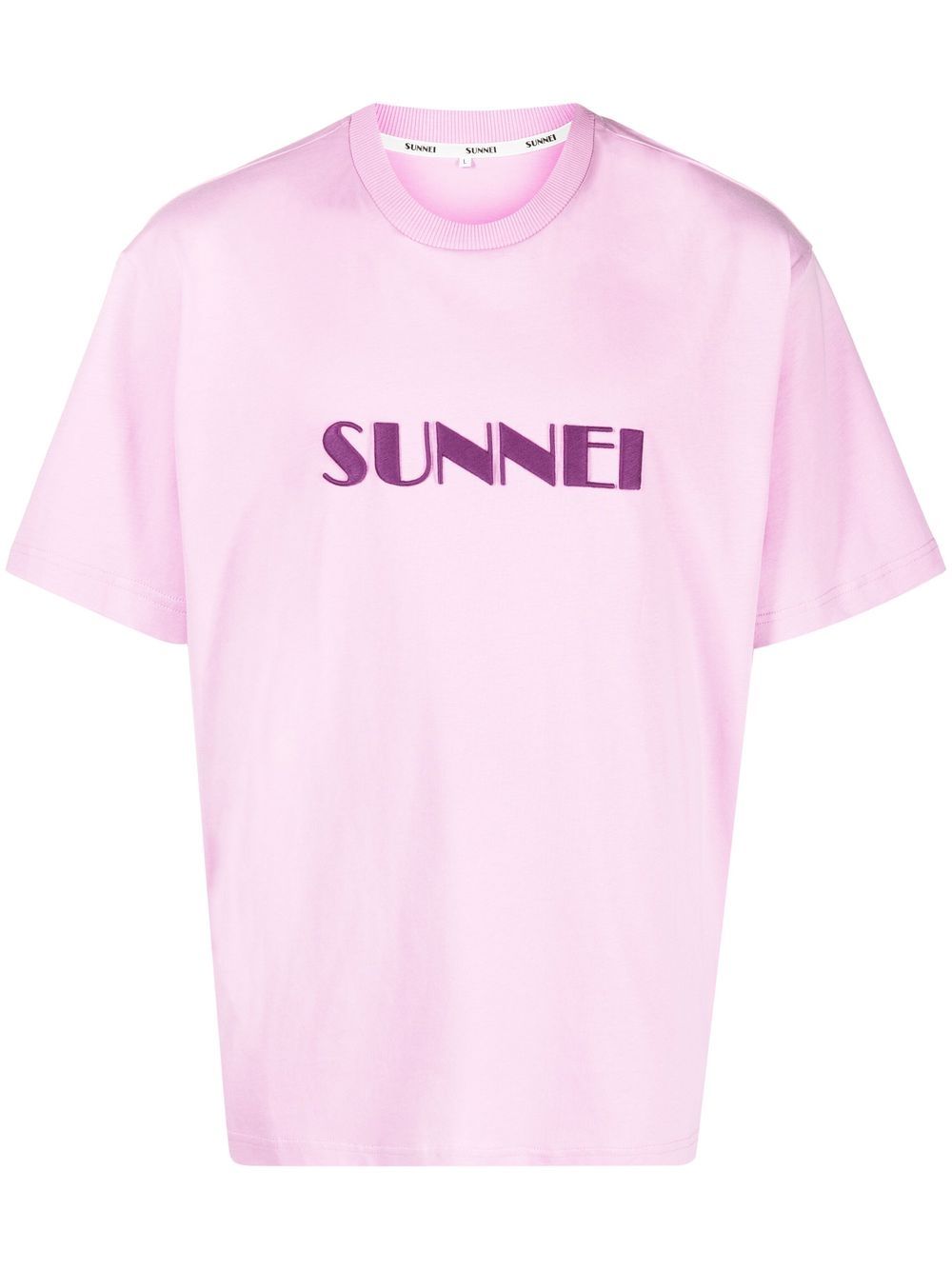 Sunnei logo刺绣棉T恤 - 粉色