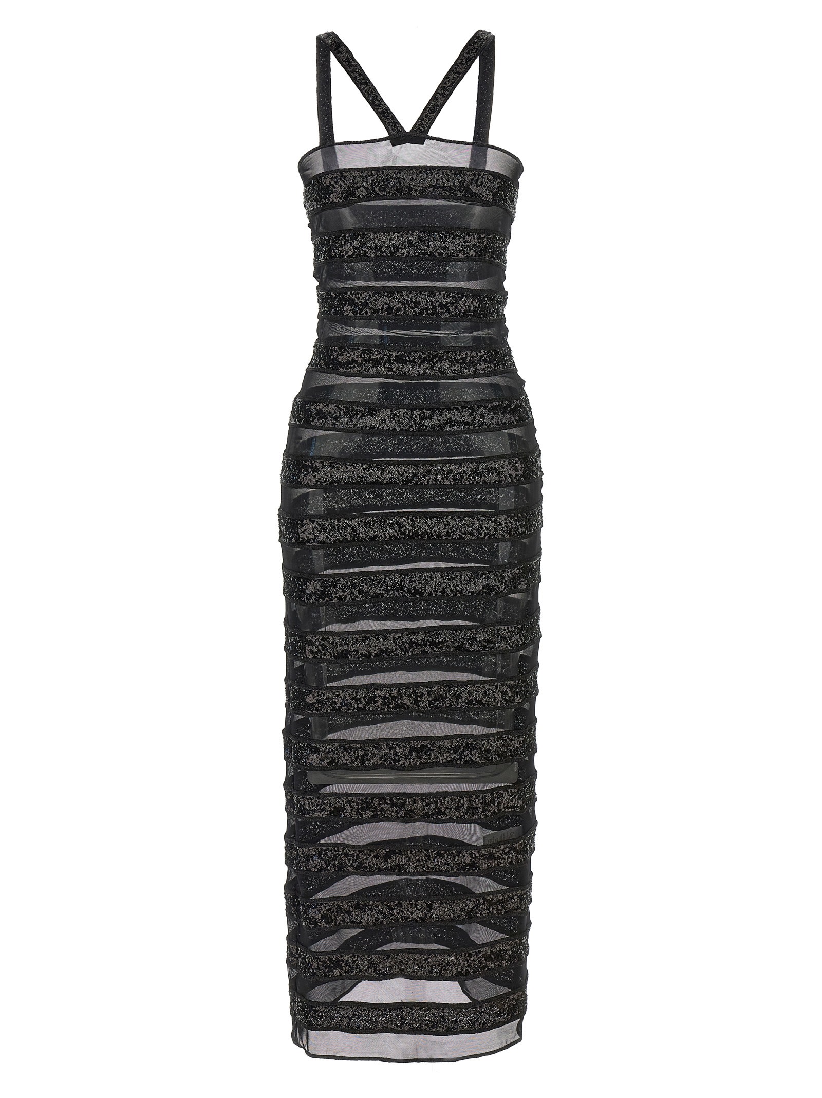 Oseree paillettes Stripes Dress