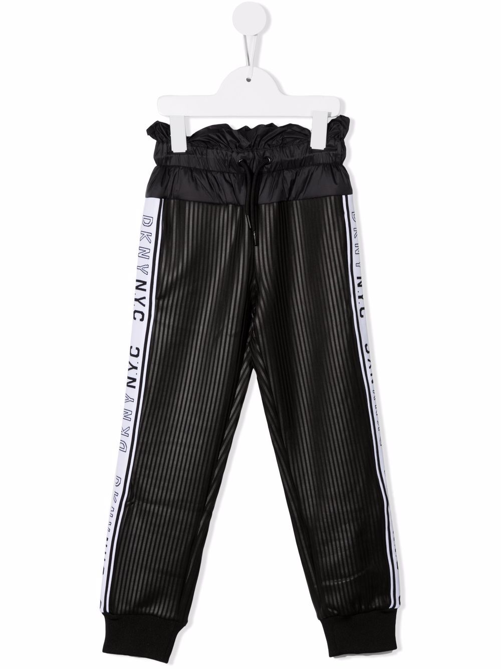 Dkny Kids 纸袋形裤腰运动裤 - 黑色