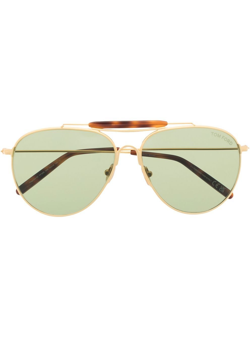 TOM FORD Eyewear 有色镜片飞行员太阳眼镜 - 金色
