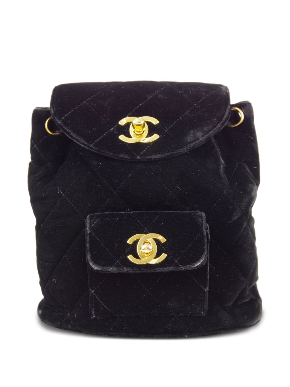 CHANEL Pre-Owned Duma 丝绒迷你双肩包（ 1990-2000年代典藏款 ） - 蓝色