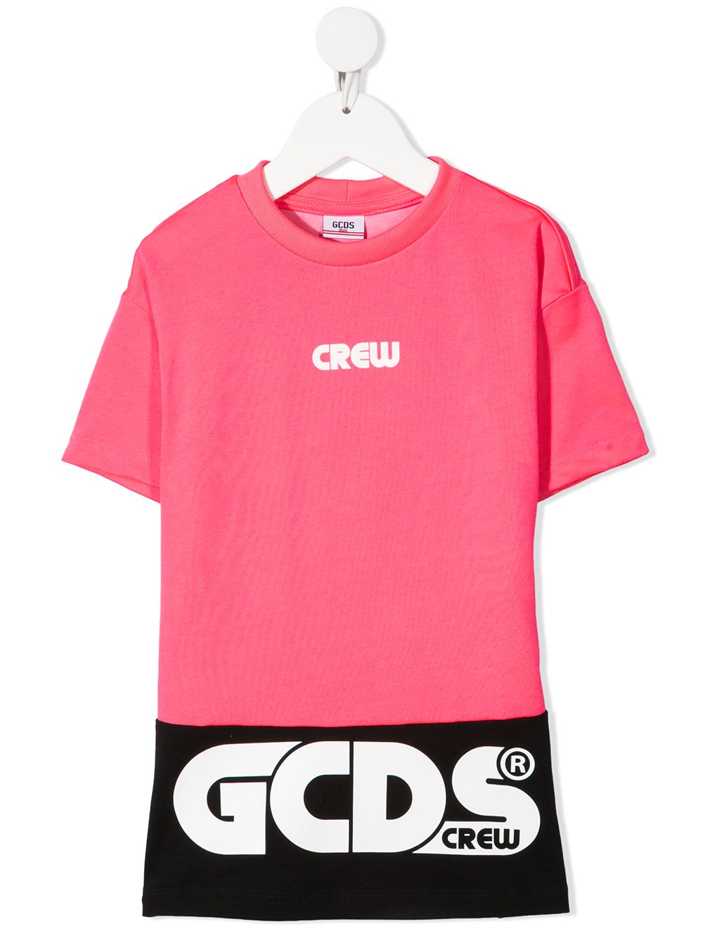 Gcds Kids 拼色logo印花T恤式连衣裙 - 粉色