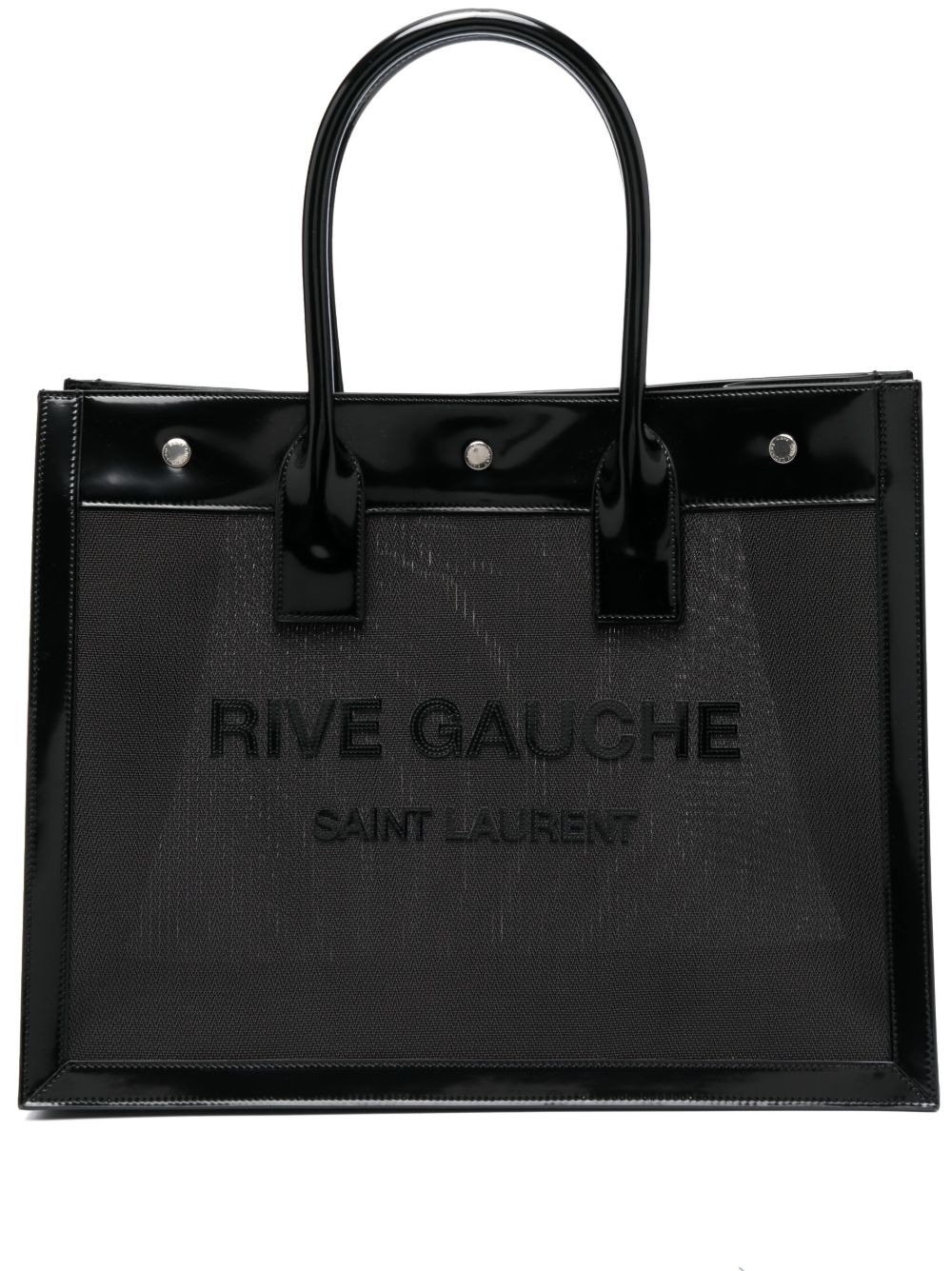Saint Laurent Rive Gauche 漆皮托特包 - 黑色
