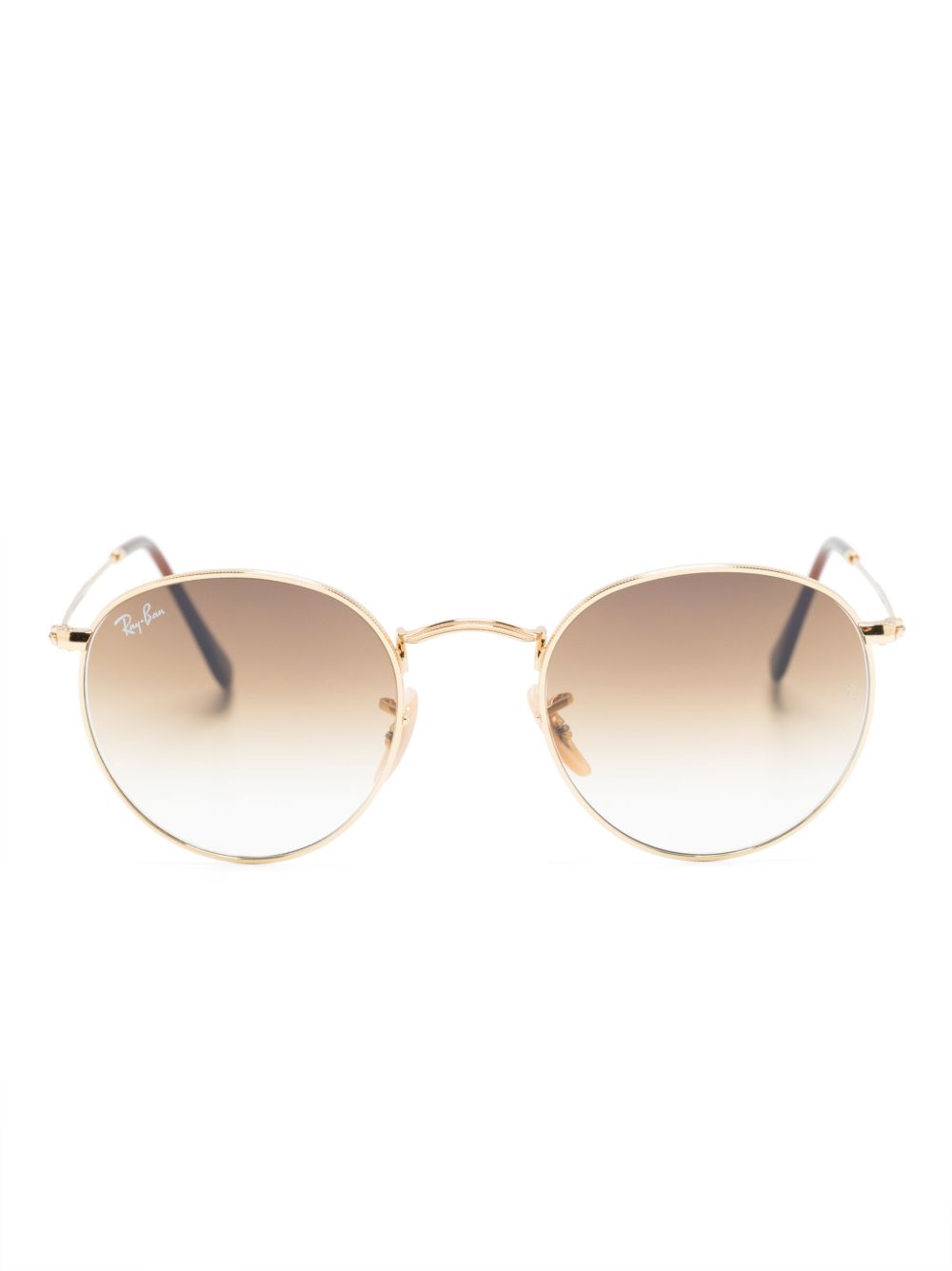 Ray-Ban 渐色镜片圆框太阳眼镜 - 金色