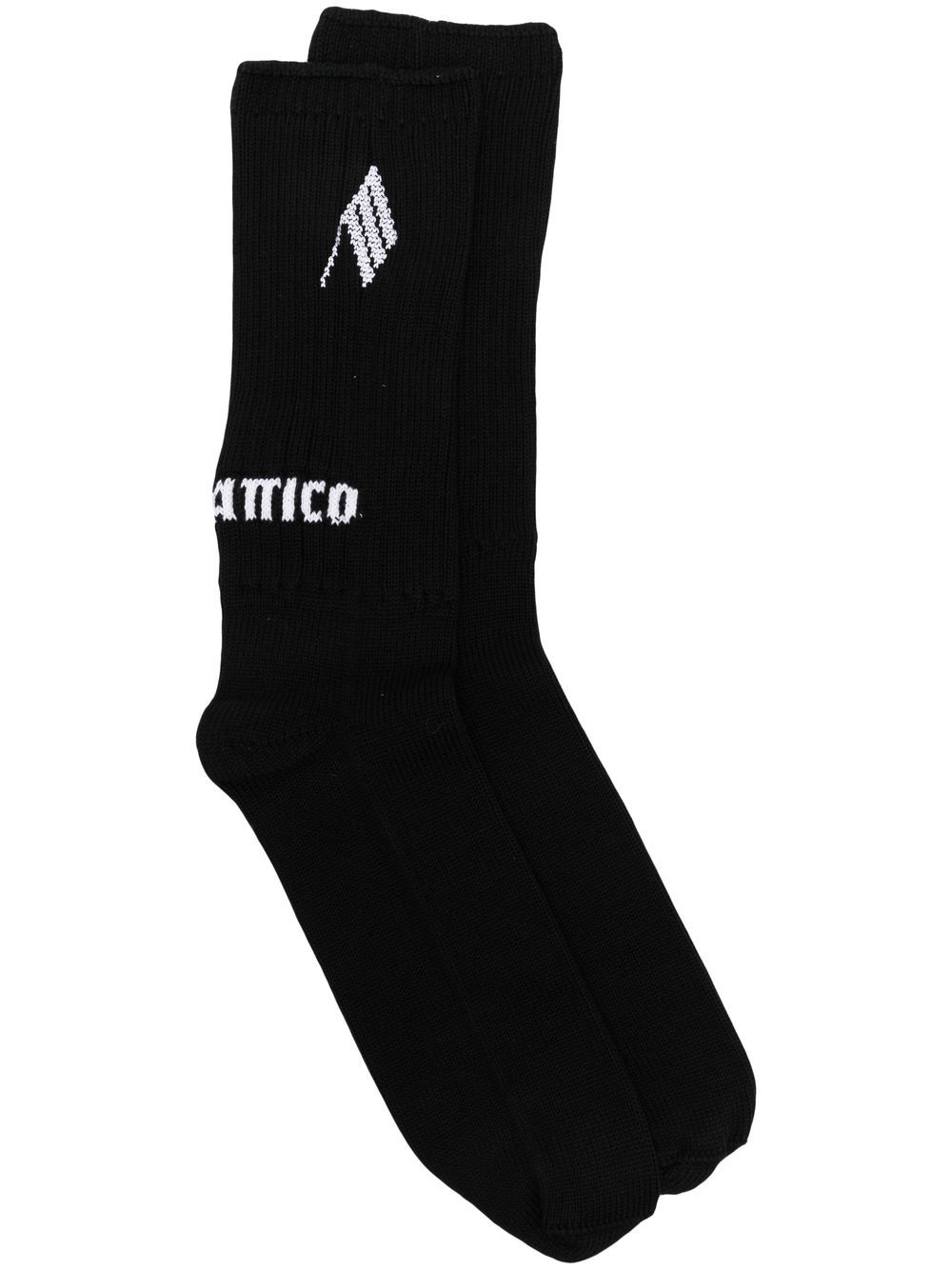 The Attico 嵌花logo针织袜 - 黑色