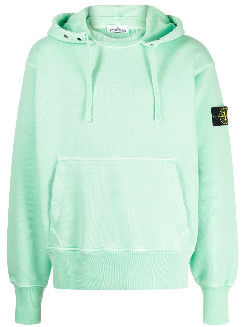 Stone Island 罗盘图案棉平纹针织连帽衫 - 绿色