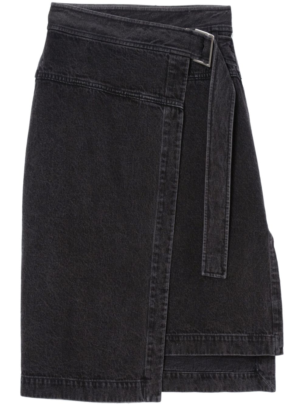 3.1 Phillip Lim 裹身式牛仔半身裙 - 黑色