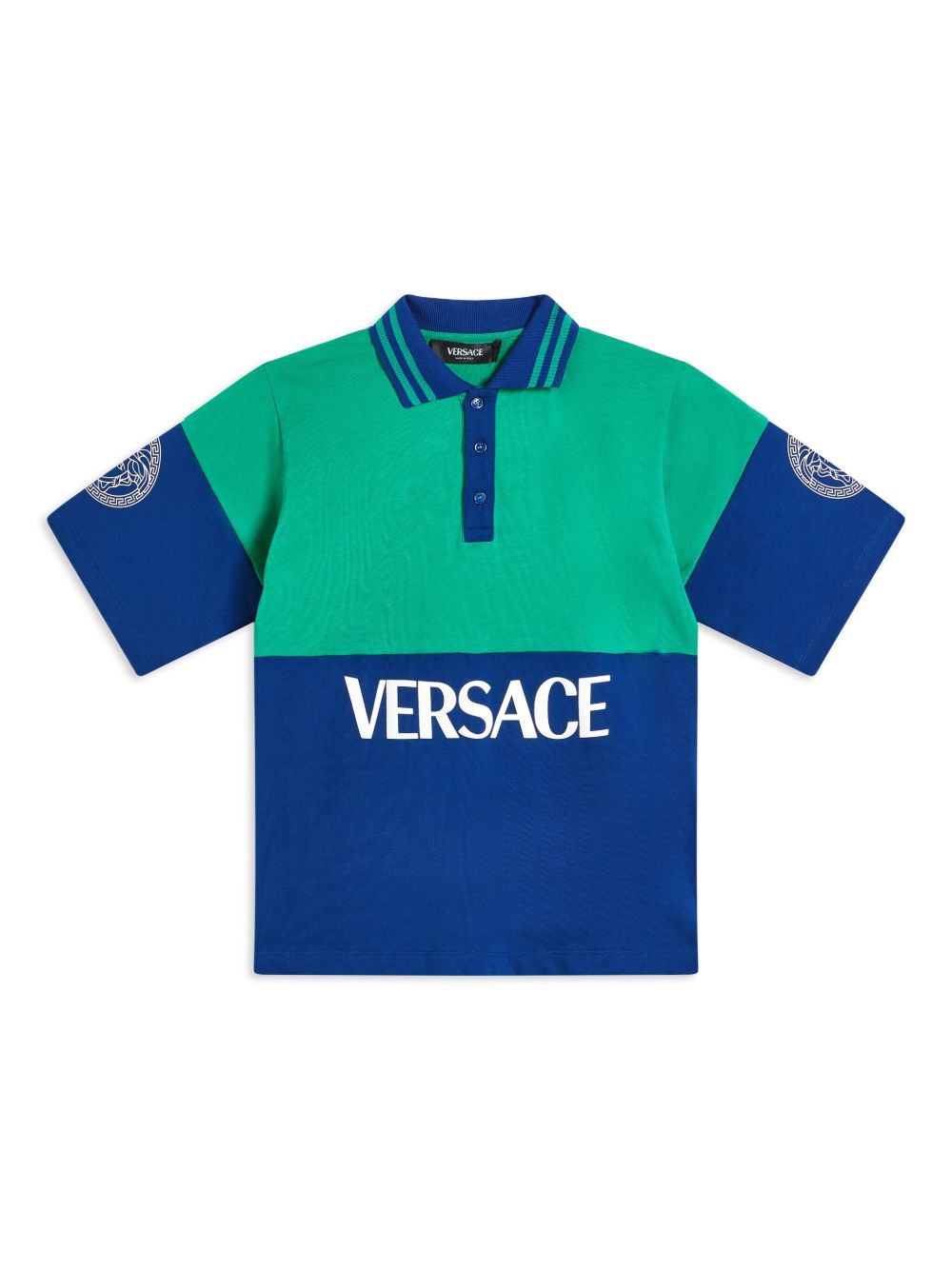 Versace Kids logo polo衫 - 绿色