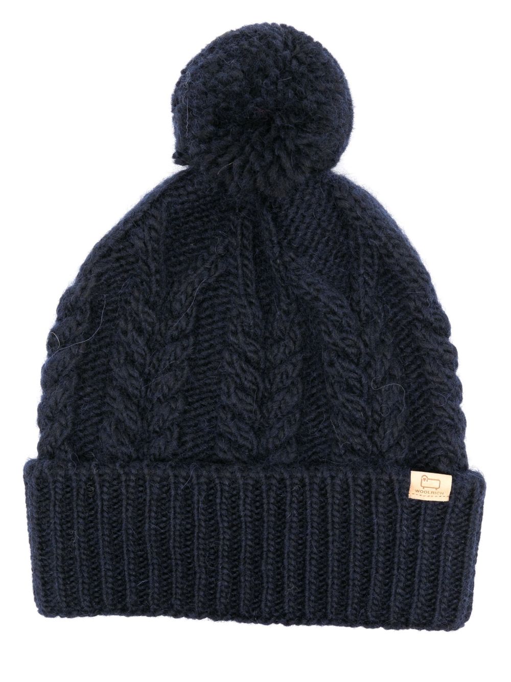 Woolrich 标贴粗绞花针织套头帽 - 蓝色