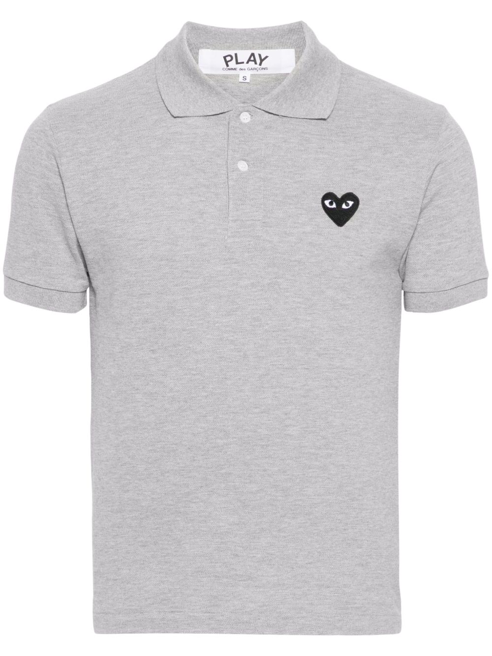 Comme Des Garçons Play Heart 贴花珠地布polo衫 - 灰色