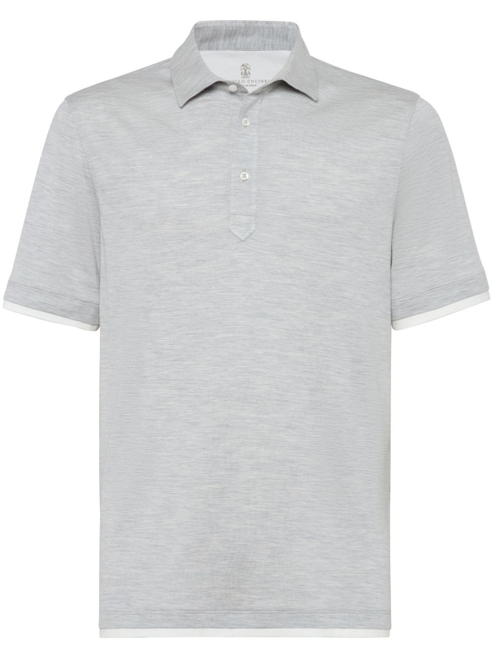 Brunello Cucinelli 对比边饰polo衫 - 灰色
