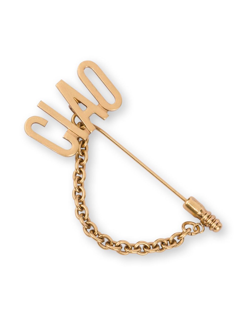 Moschino Ciao 锁链细节胸针 - 金色
