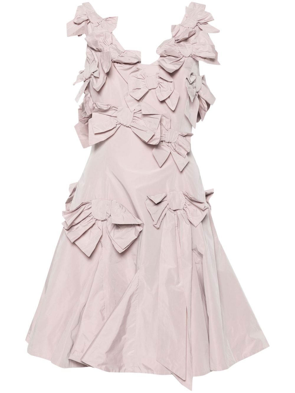 Viktor & Rolf V领花卉贴花连衣裙 - 粉色