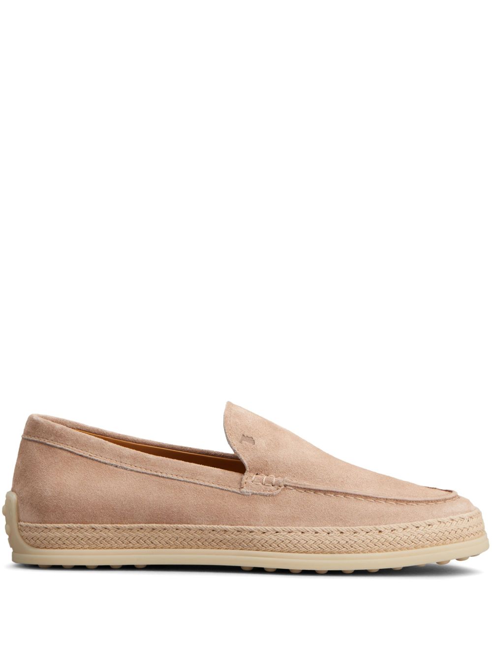 Tod's logo凹面压花皮质草编鞋 - 中性色
