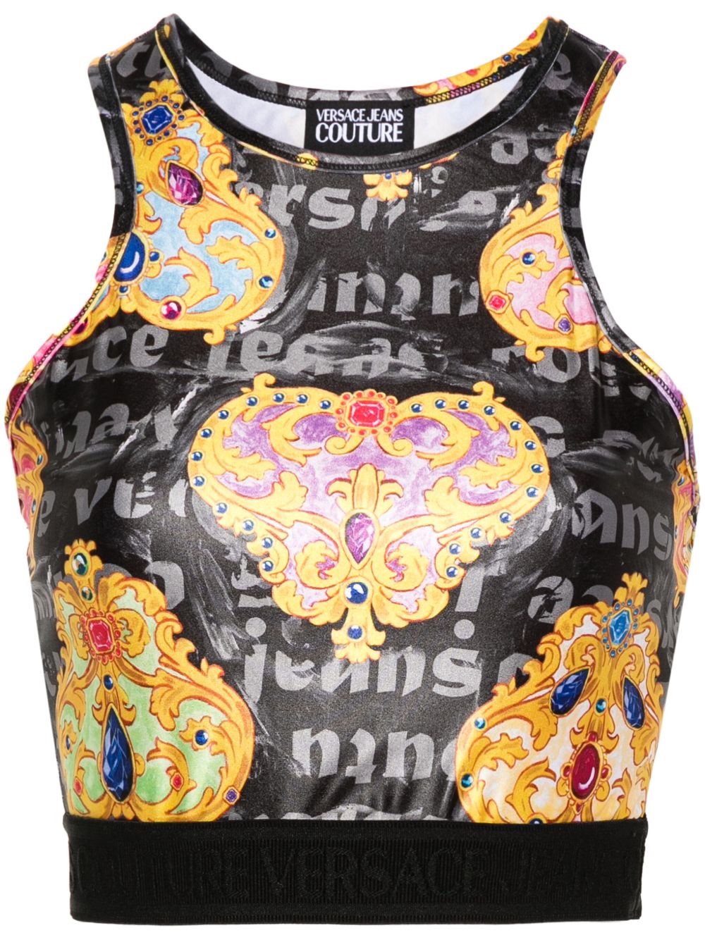 Versace Jeans Couture 印花短款上衣 - 黑色