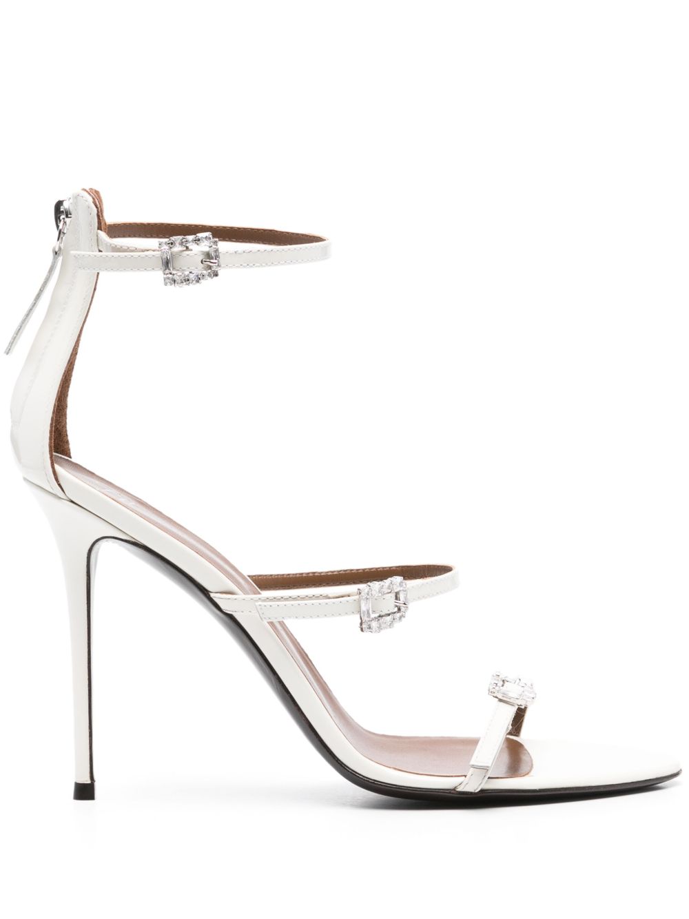 Giuseppe Zanotti 漆皮高跟凉鞋（10.5厘米） - 白色
