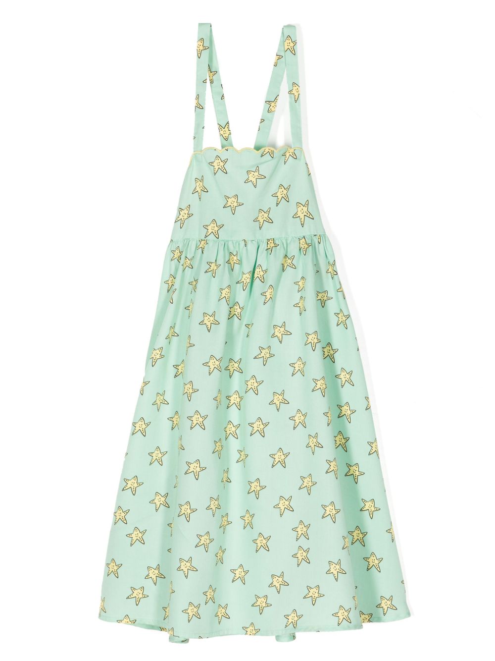 Stella McCartney Kids 星星印花伞形连衣裙 - 绿色