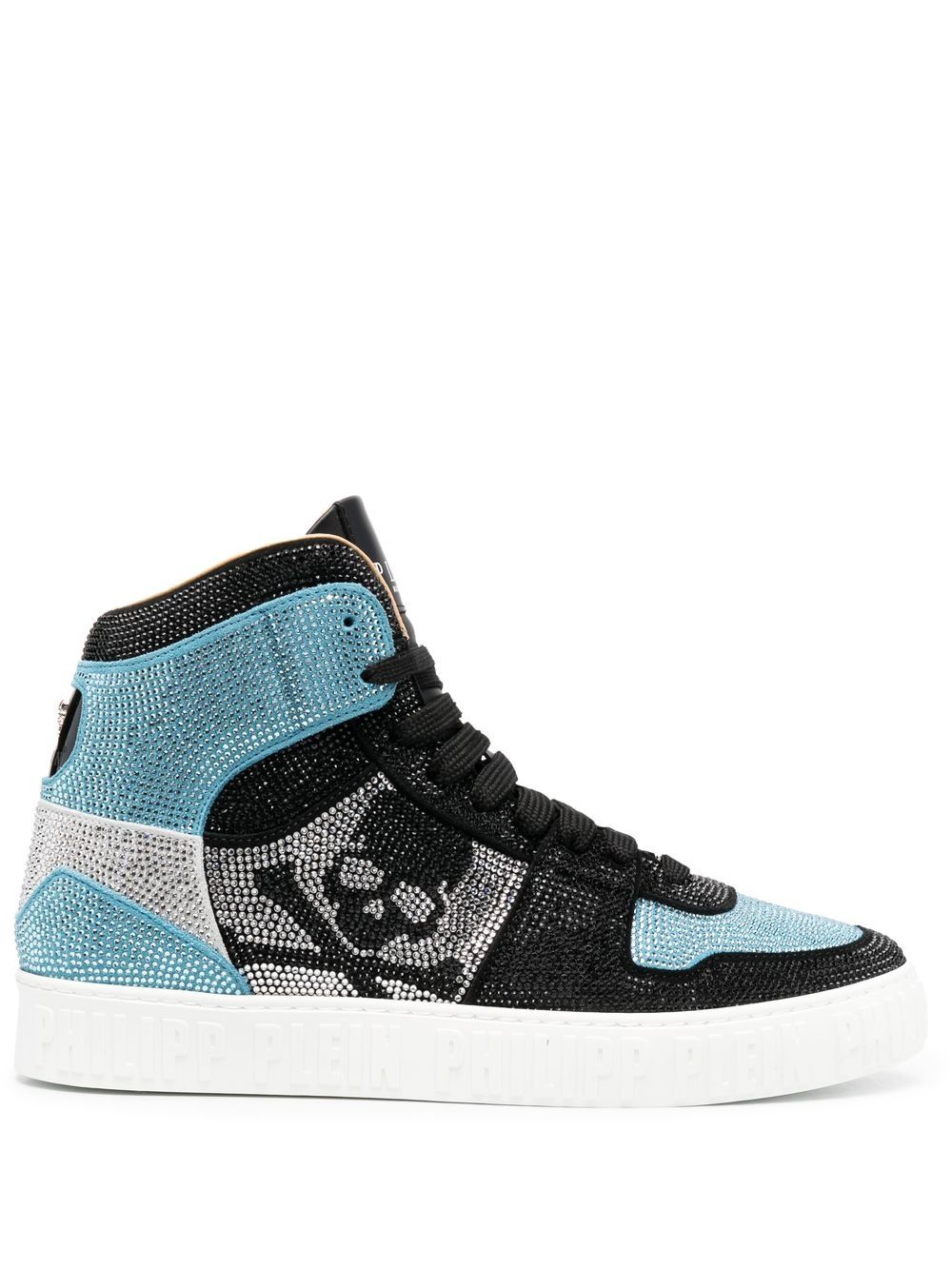 Philipp Plein 晶饰高帮板鞋 - 蓝色