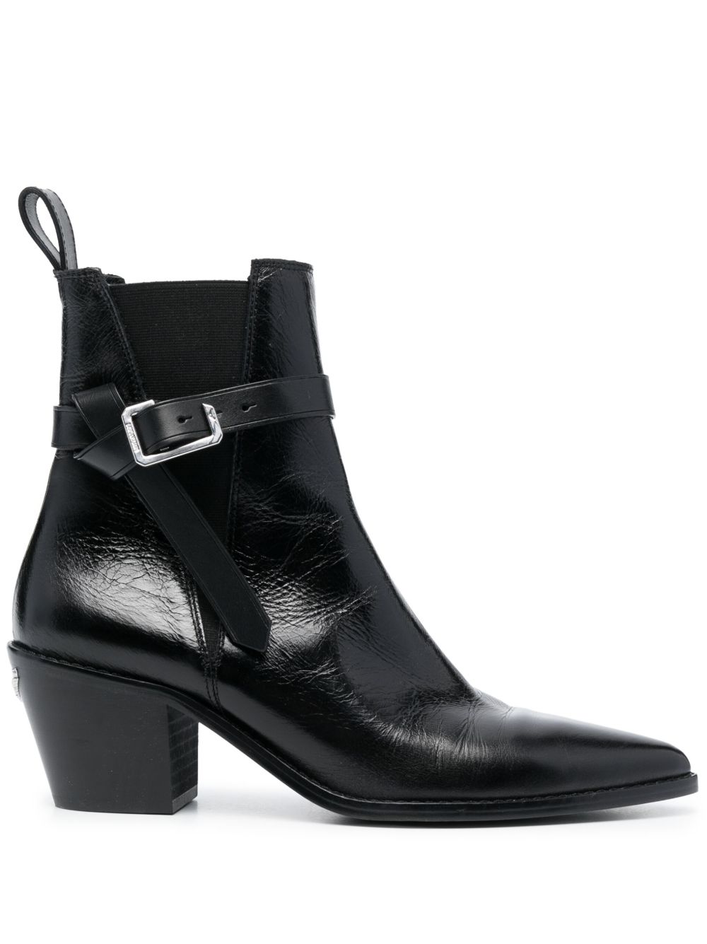 Zadig&Voltaire Tyler Cecilia 皮质中跟靴 - 黑色