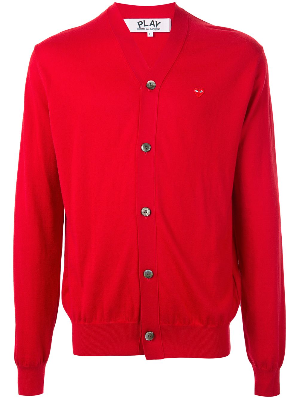 Comme Des Garçons Play logo刺绣开衫 - 红色