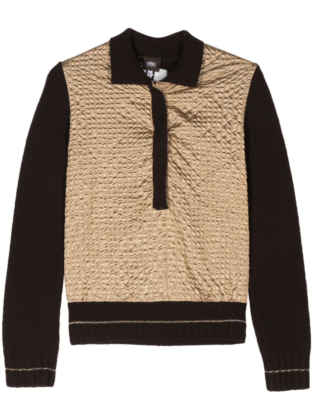Versace Pre-Owned 针织polo领上衣（2001-2002年典藏款） - 金色
