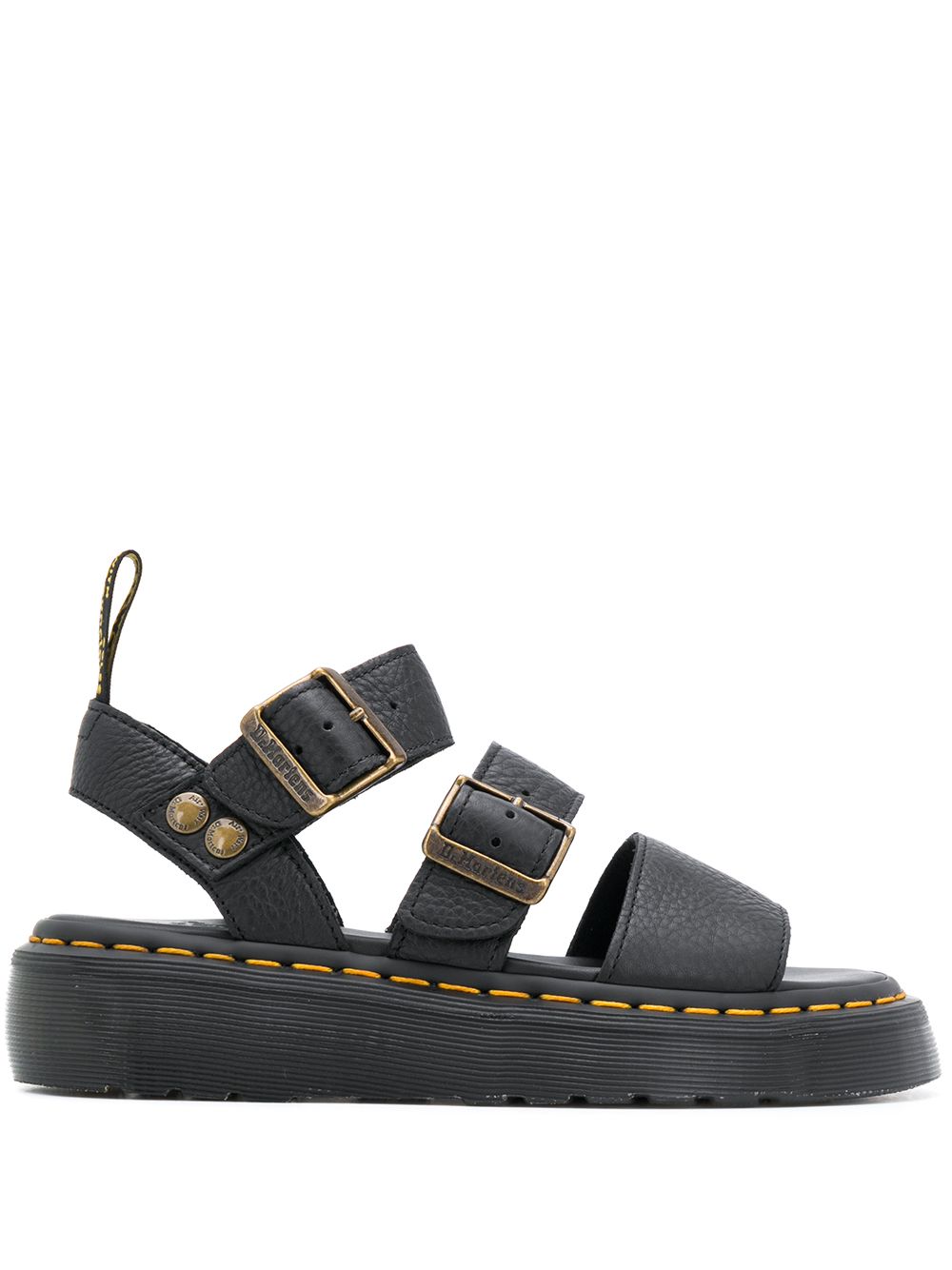 Dr. Martens 露趾扣环凉鞋 - 黑色