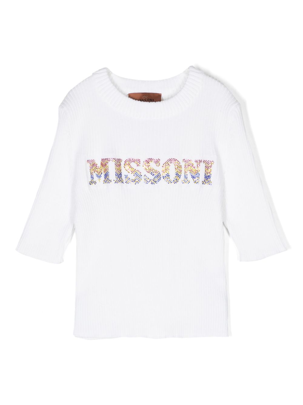 Missoni Kids 晶饰棉毛衣 - 白色