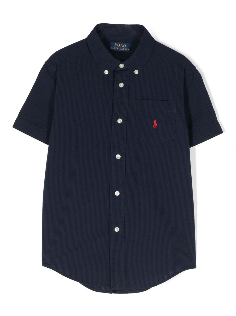 POLO RALPH LAUREN KIDS logo刺绣灯芯绒衬衫 - 蓝色