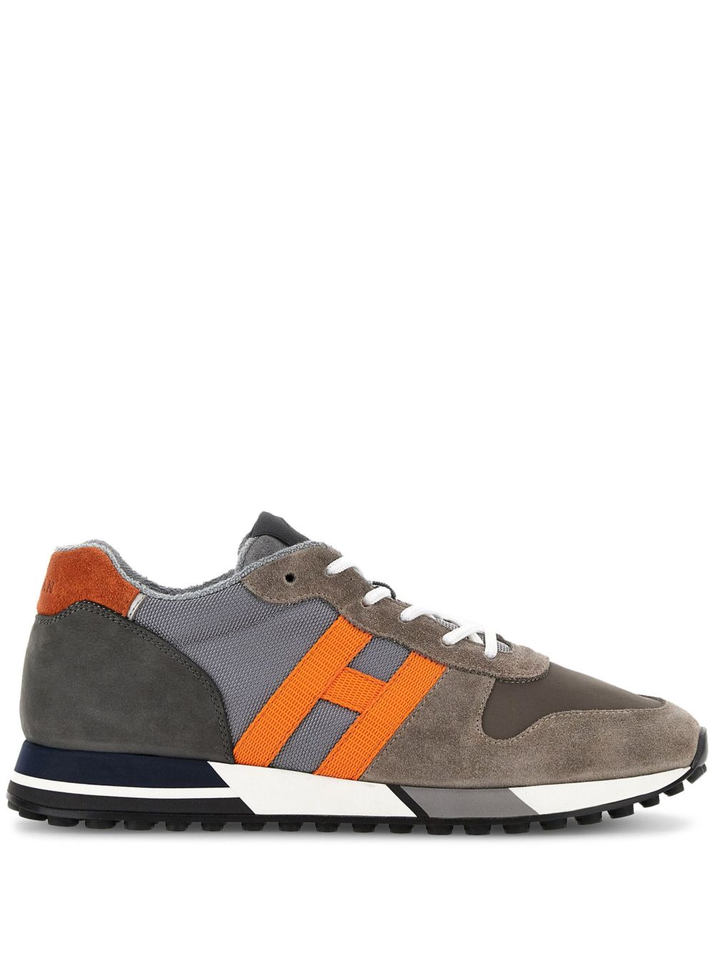 Hogan H383 绒面皮低帮运动鞋 - 褐色