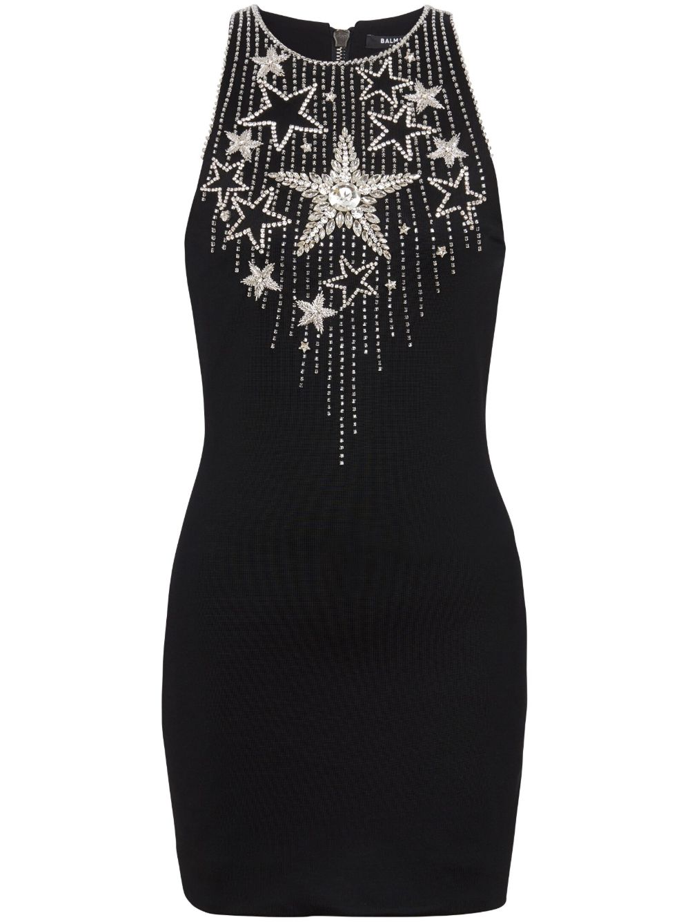 Balmain Falling Stars 刺绣迷你连衣裙 - 黑色