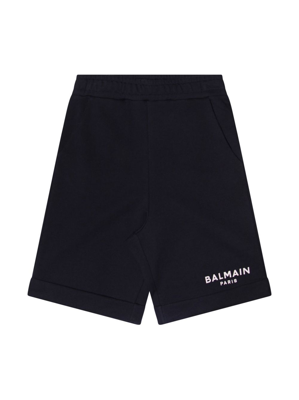 Balmain Kids logo印花运动短裤 - 蓝色