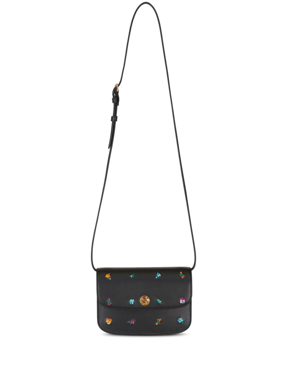 ETRO Essential 花卉刺绣迷你单肩包 - 黑色