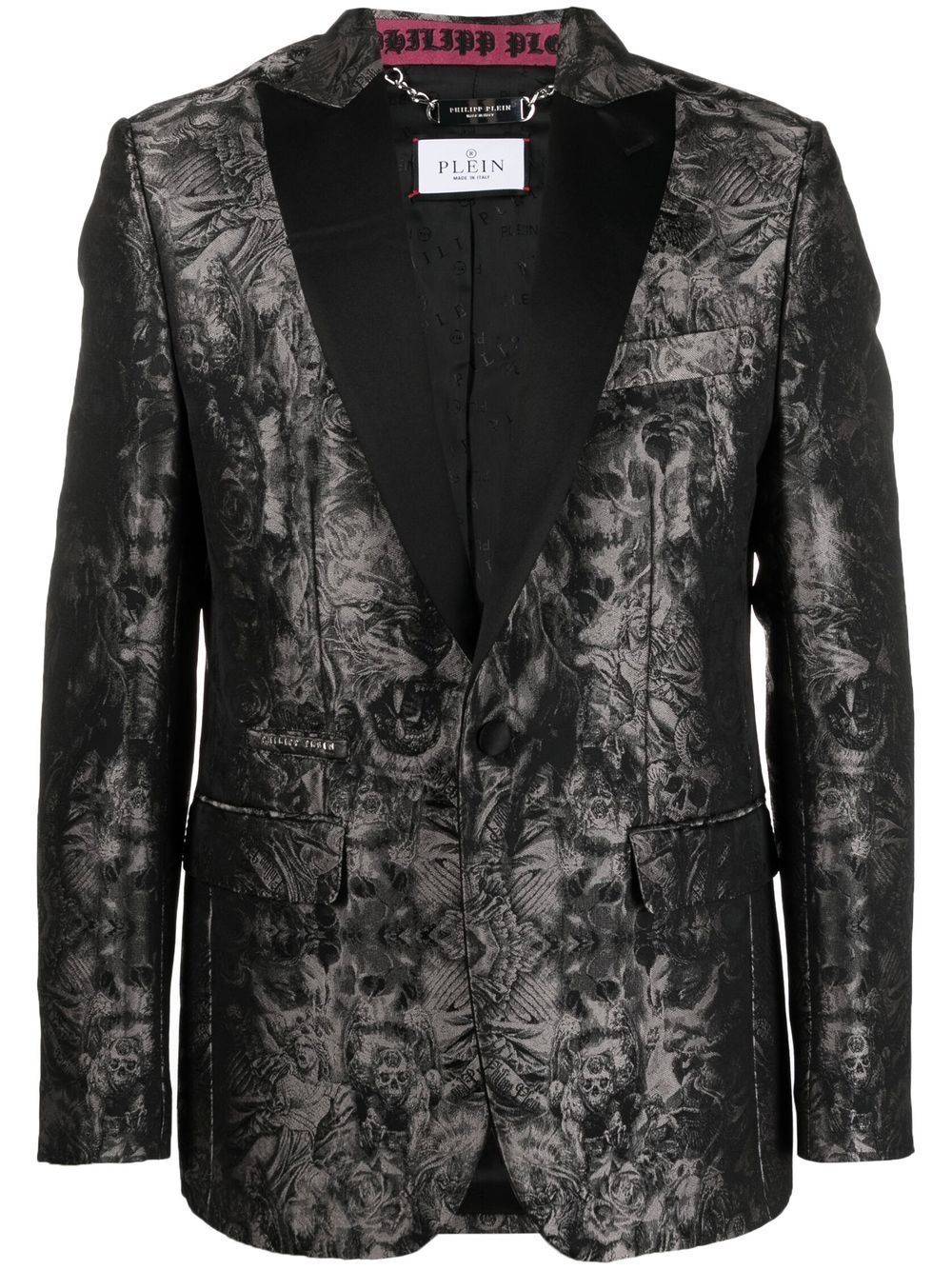 Philipp Plein Gothic Plein Jacquard 西装夹克 - 黑色