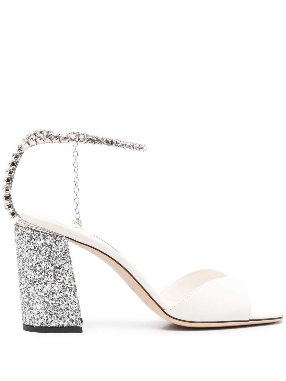 Jimmy Choo Saeda 皮质高跟凉鞋 - 中性色