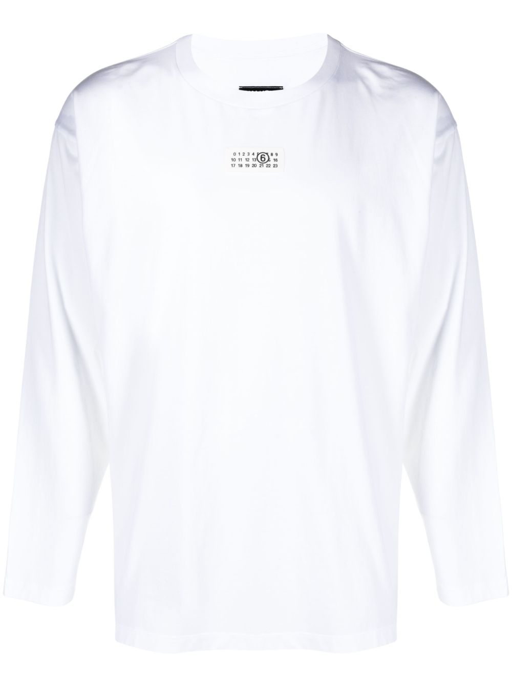 MM6 Maison Margiela 数字图案贴花长袖T恤 - 白色