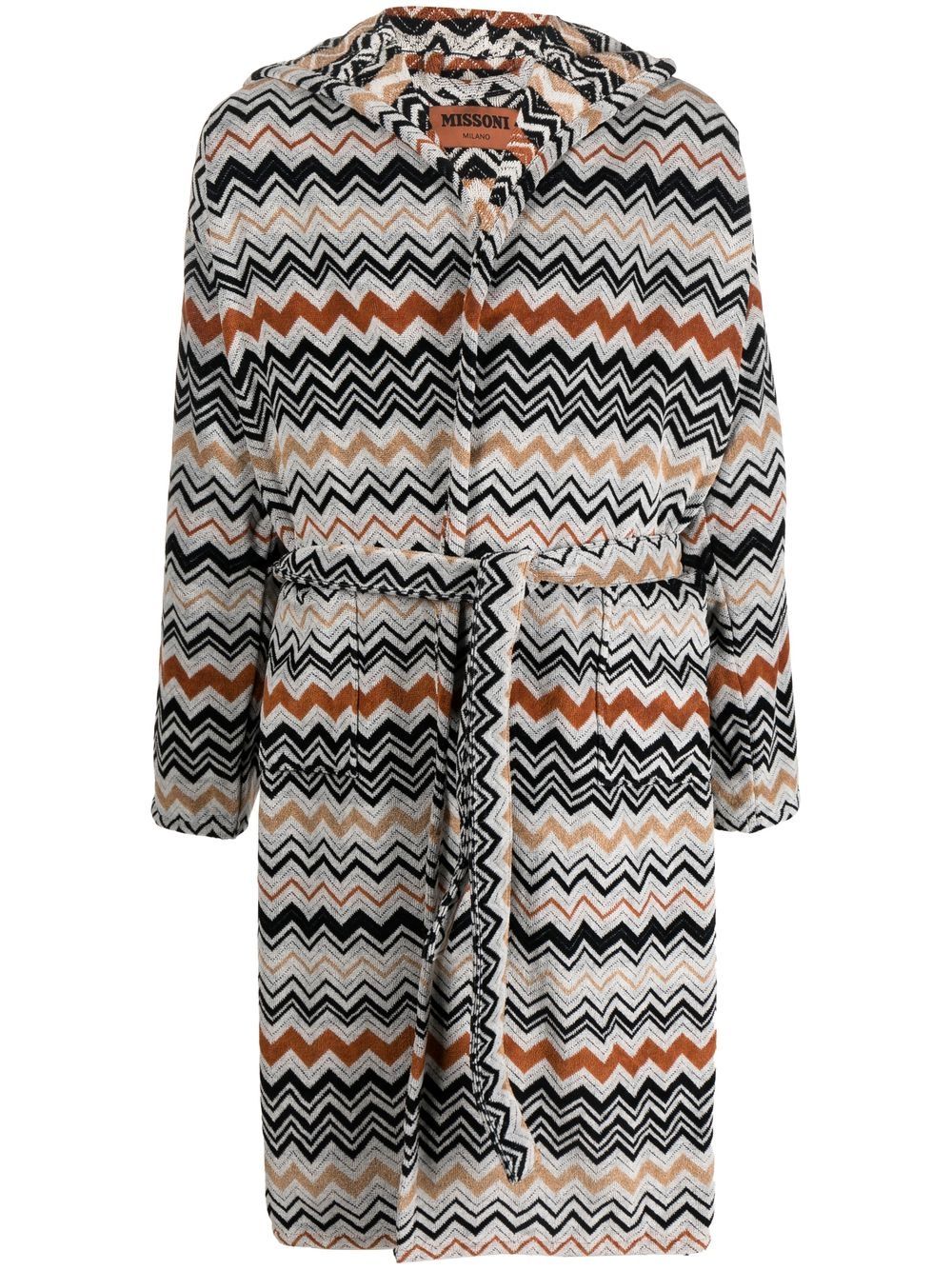 Missoni Home Z字形图案浴袍 - 白色