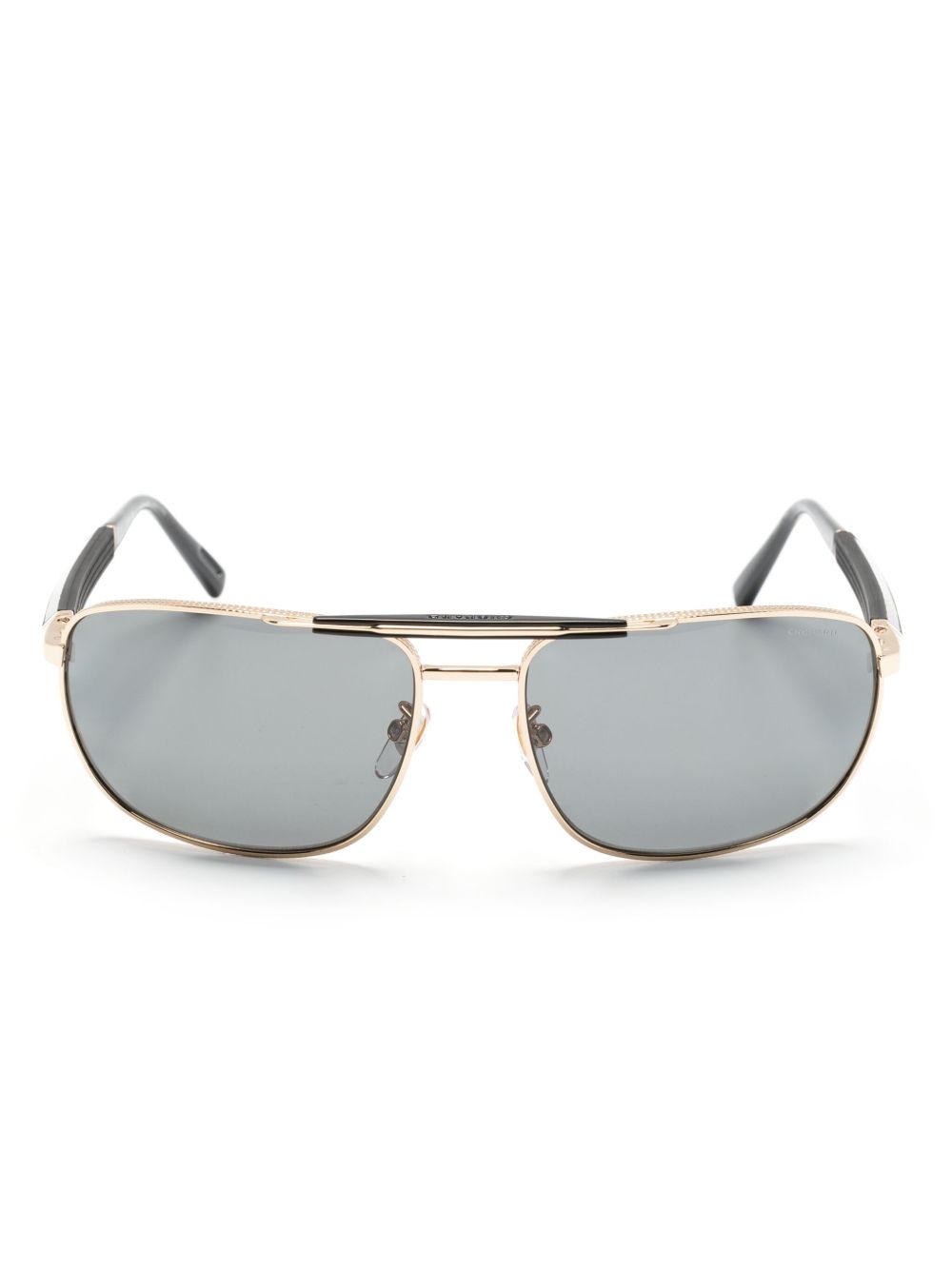 Chopard Eyewear logo雕刻方框太阳眼镜 - 黑色