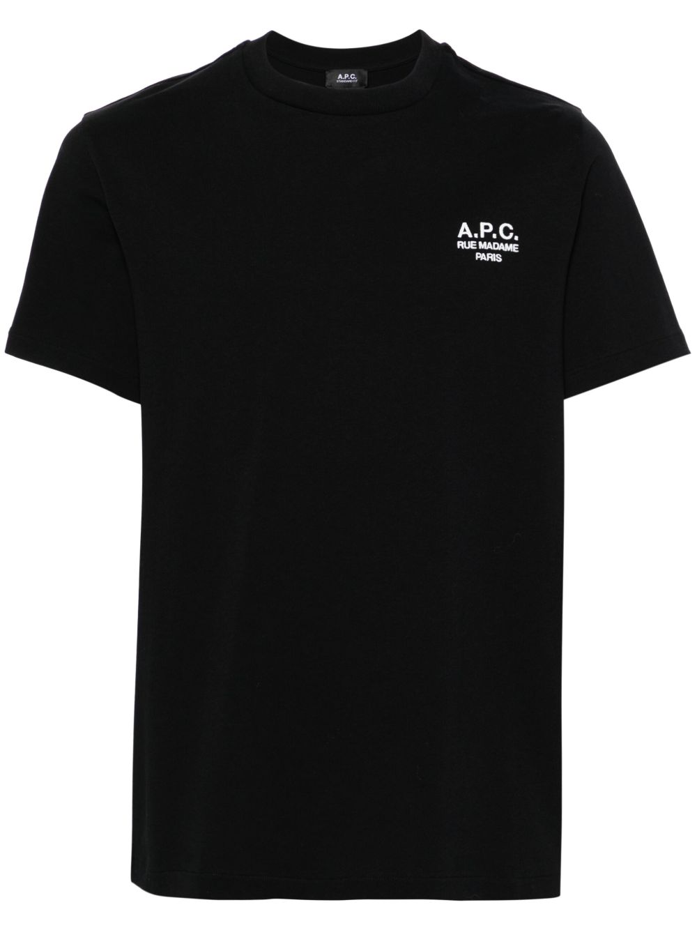 A.P.C. logo刺绣棉T恤 - 黑色