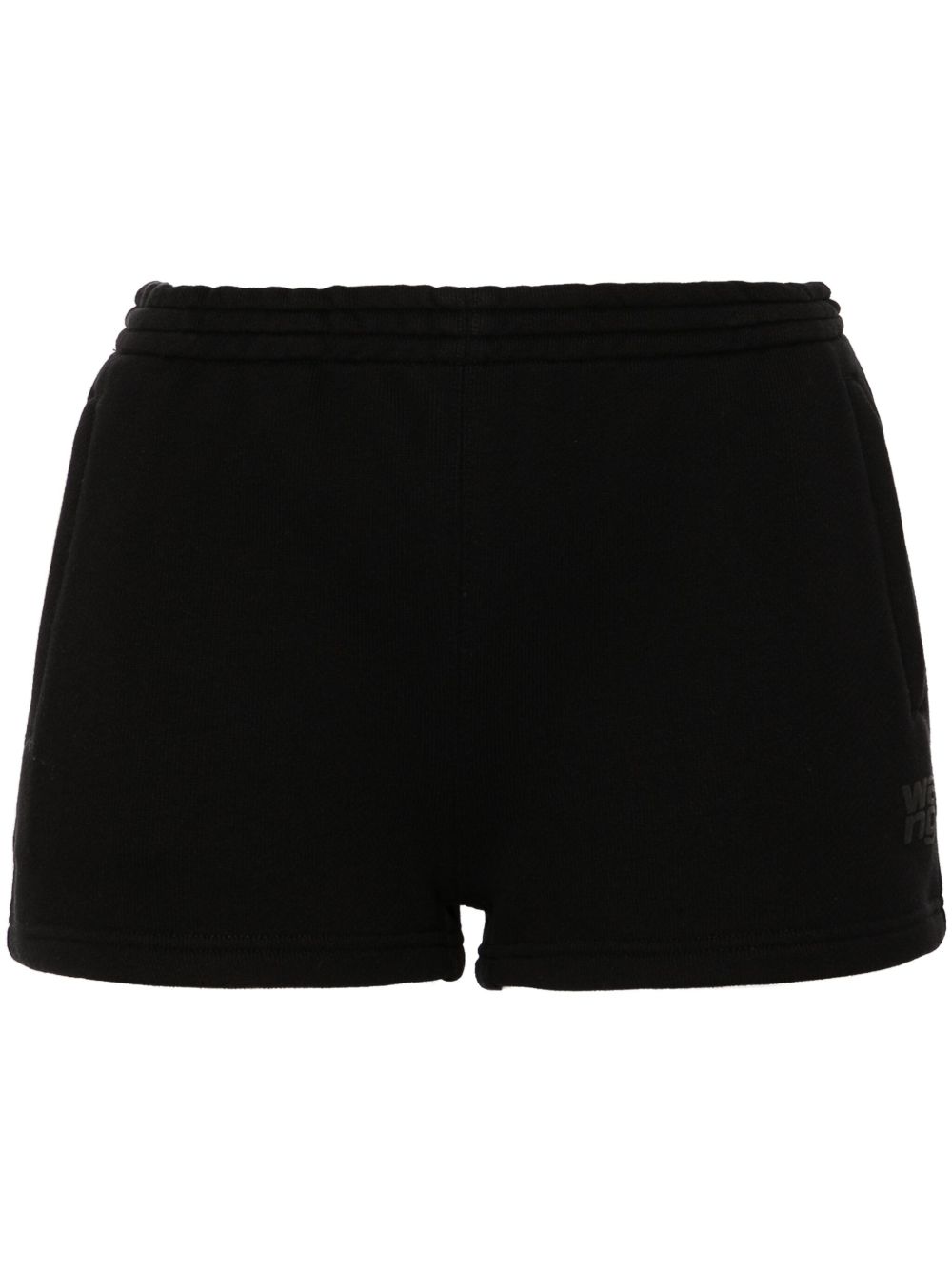 Alexander Wang logo印花棉短裤 - 黑色