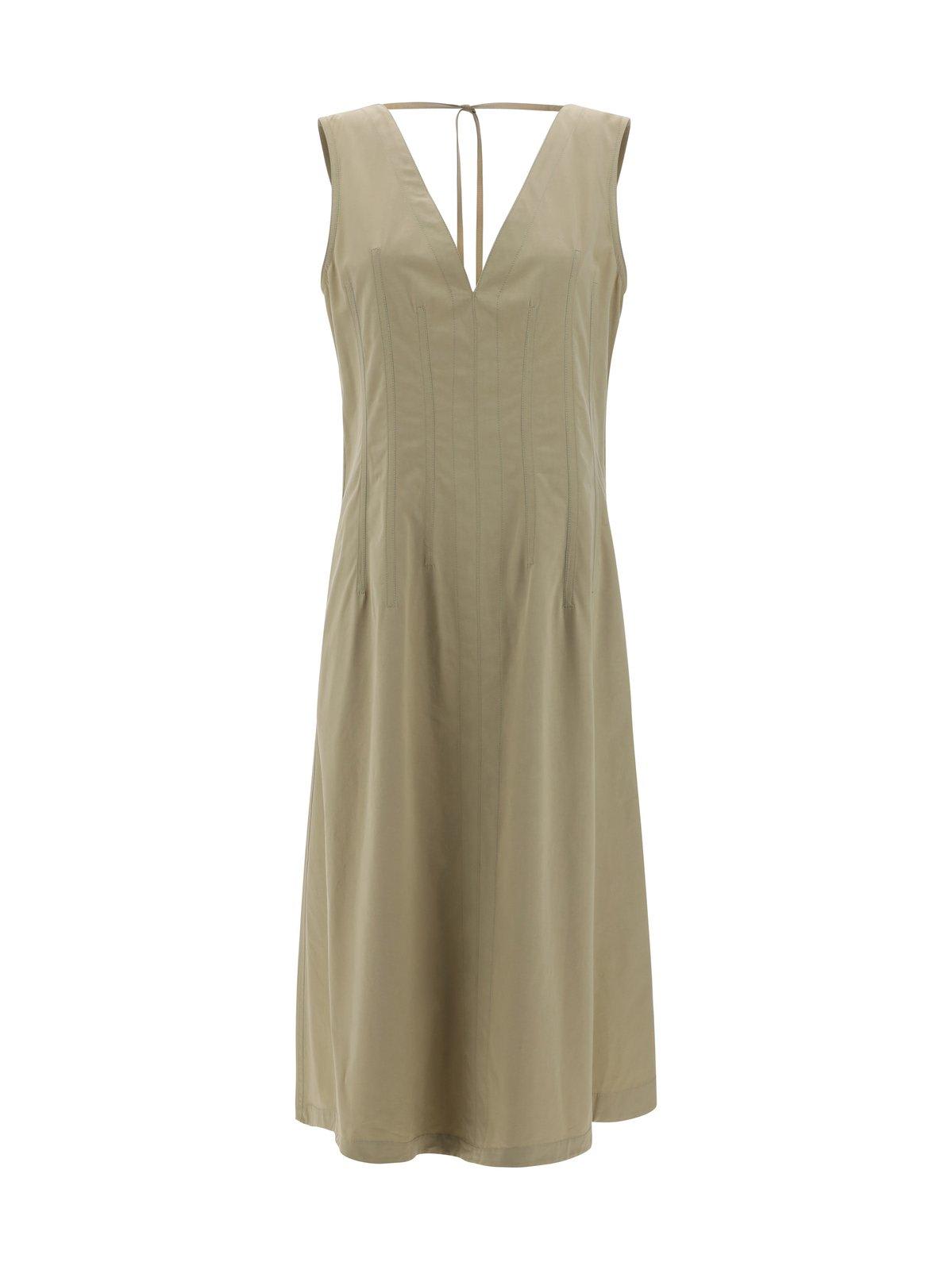 Bottega Veneta V-neck Sleeveless Midi Dress