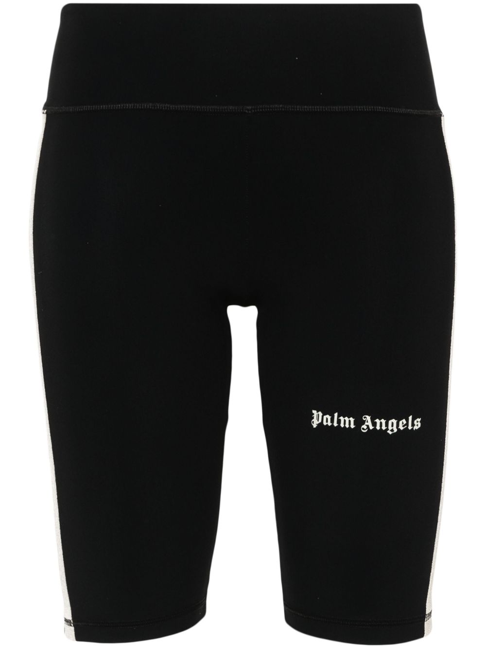 Palm Angels Cyclist Track logo印花短裤 - 黑色