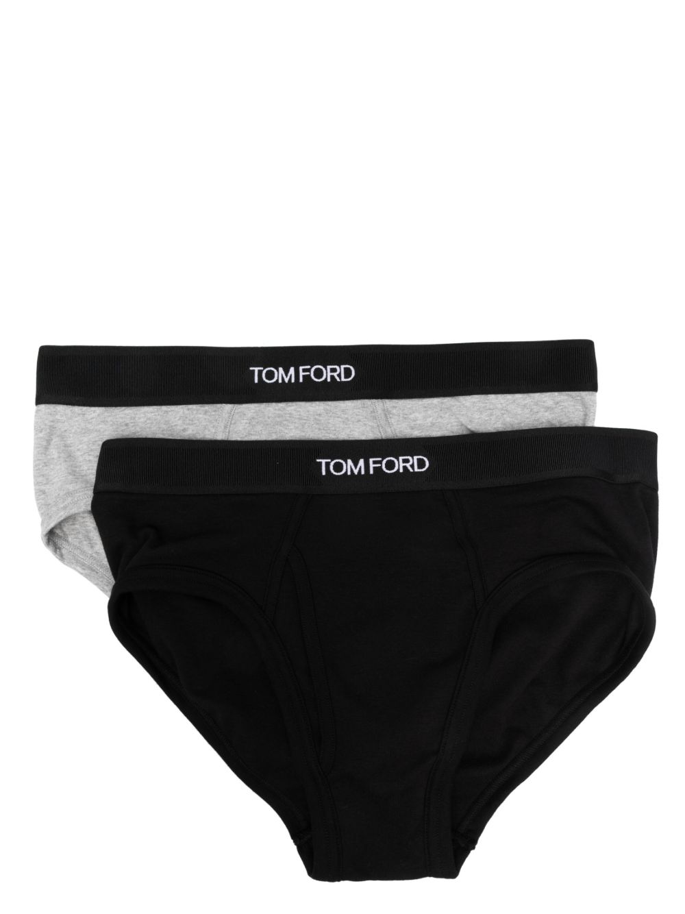 TOM FORD logo裤腰棉三角内裤 - 黑色