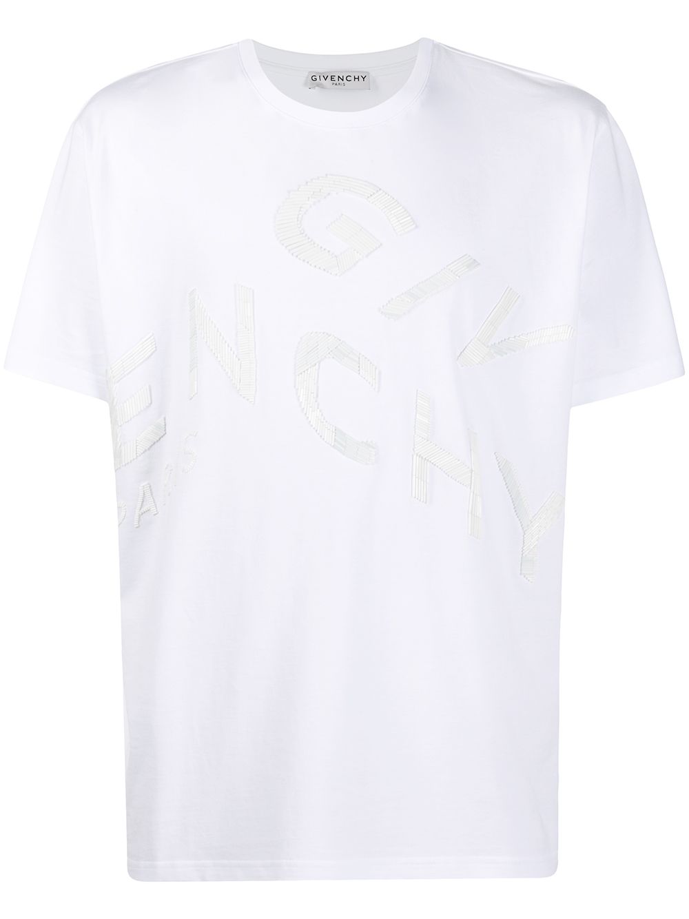 Givenchy 纪梵希 折射效果logo刺绣超大款T恤 - 白色