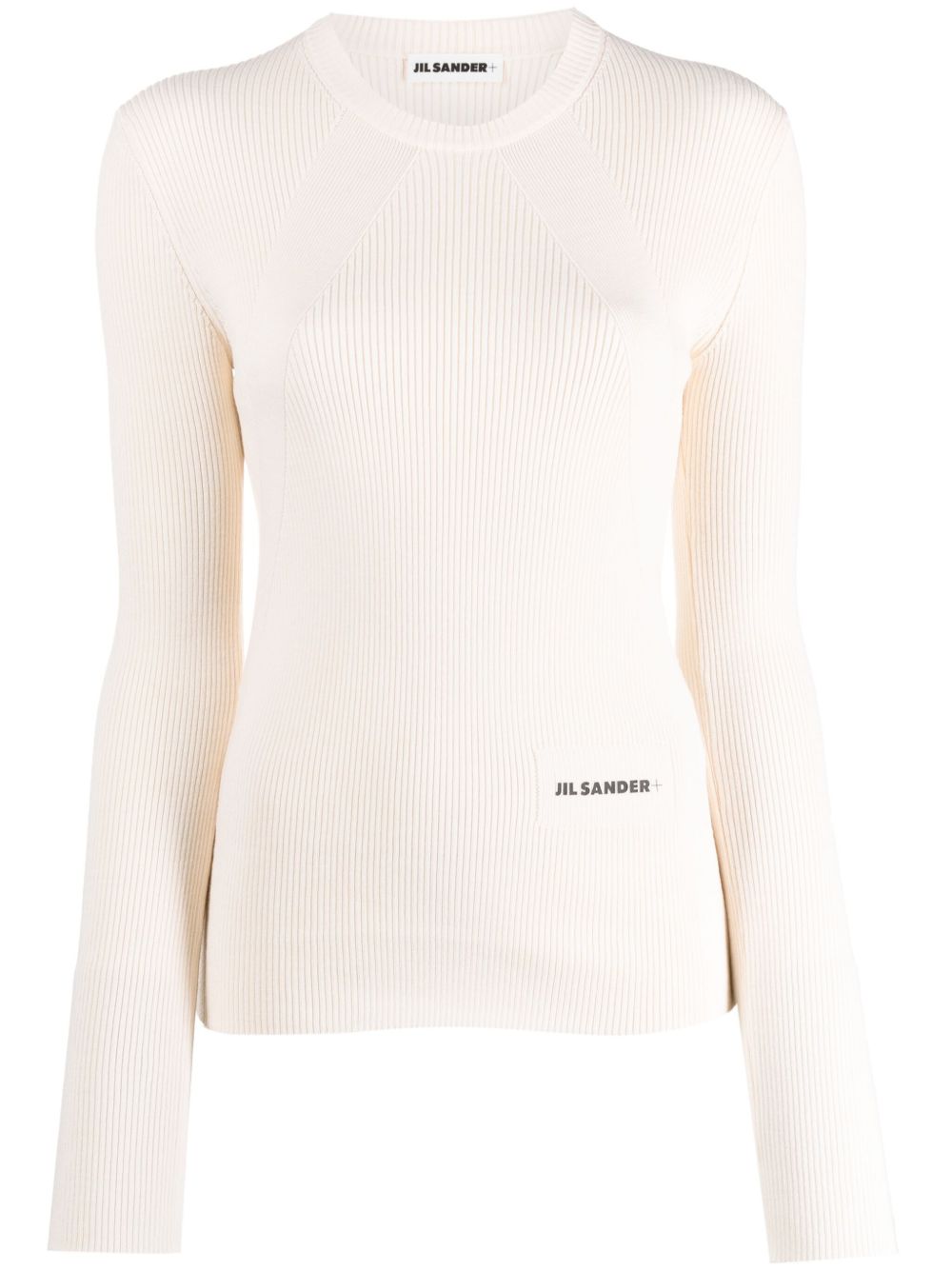 Jil Sander 标贴罗纹针织上衣 - 中性色
