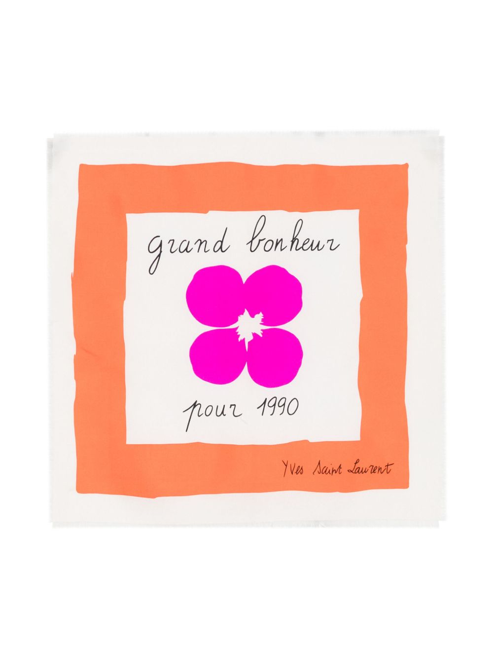 Saint Laurent Pre-Owned 花卉印花围巾（1990年代典藏款） - 白色