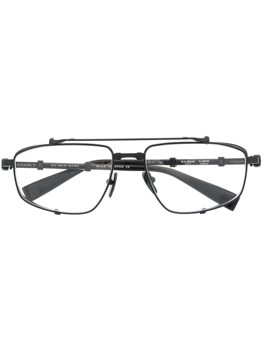 Balmain Eyewear 透明镜片logo标牌眼镜 - 黑色