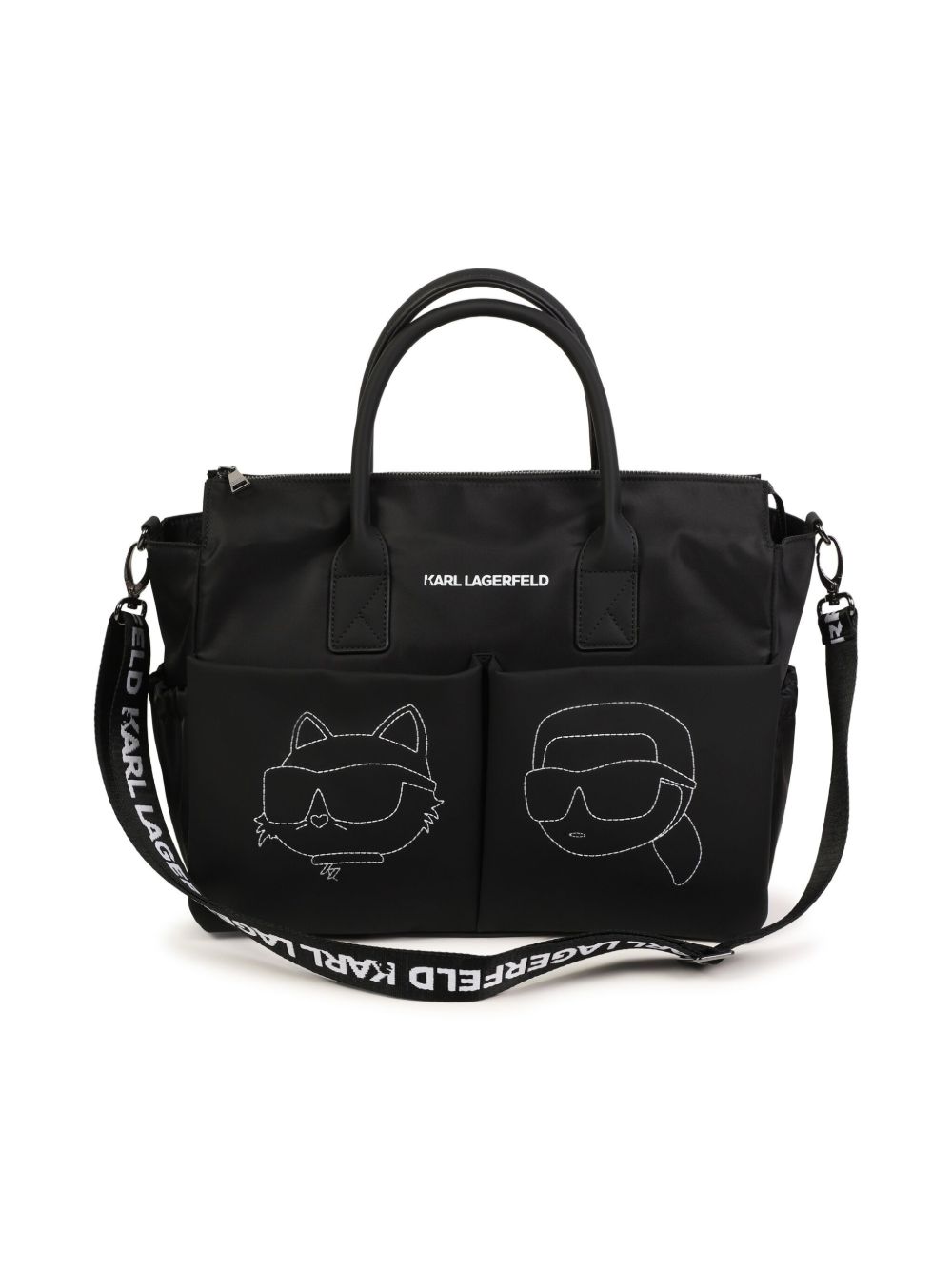 Karl Lagerfeld Kids logo母婴包 - 黑色